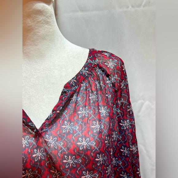 LUCKY BRAND Sheer Long Sleeve Top Large - Picture 3 of 7